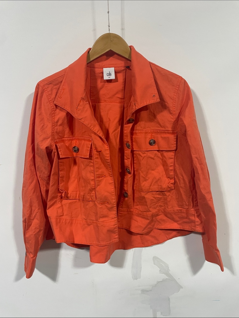 CAbi Orange Button-Front Utility Jacket